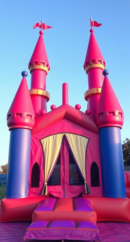 Our team setting up a jumping castle